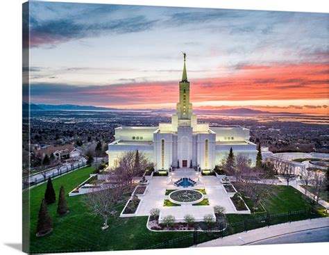 Bountiful Utah Temple, Sunset from Above, Bountiful, Utah Wall Art ...