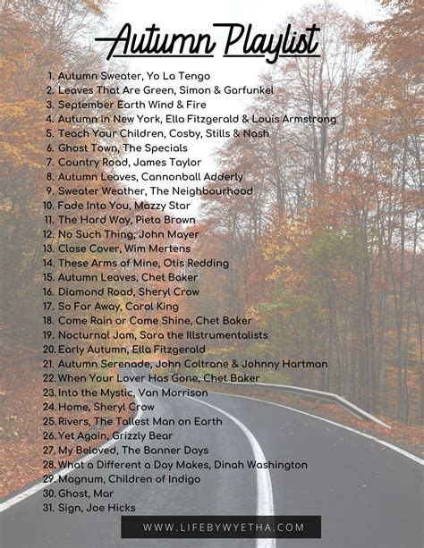 Playlist for Autumn for 2019