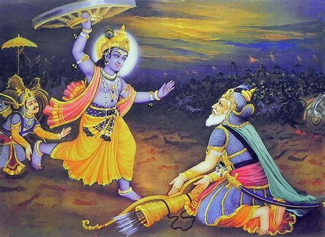 Items matching with Krishna Lifts the Wheel of the Chariot to Kill ...