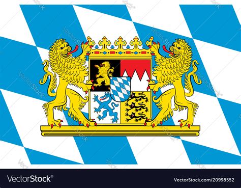 Flag of bavaria in germany Royalty Free Vector Image