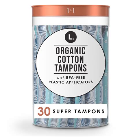 L. Organic Cotton Super Absorbency Tampons, 30 Count - Walmart.com ...