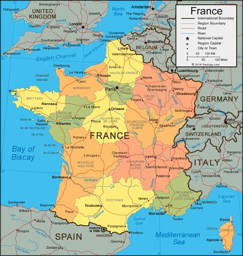 Map Of France And Its Neighbouring Countries - The Ozarks Map