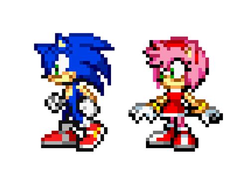 esperando amy y sonic gif | Pixel art, Anime pixel art, Pixel art ...