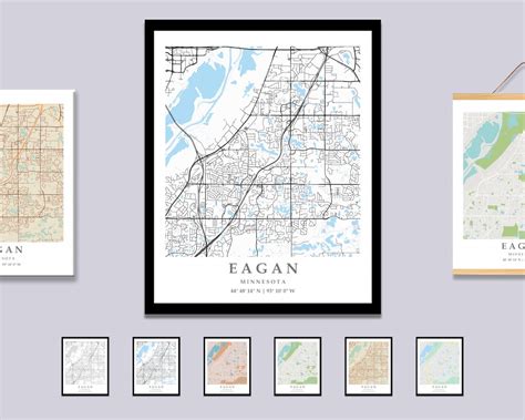 Eagan MN City Map Print Eagan Street Map Poster Eagan City Map - Etsy