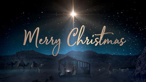 Starry Night Nativity Merry Christmas | Motion Video Background