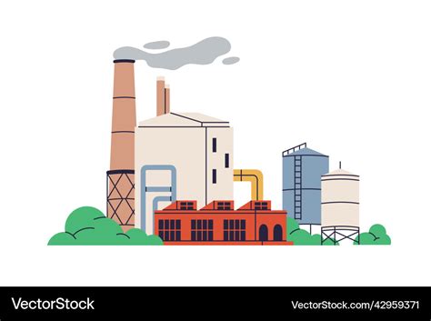 Industrial manufacturing building heavy industry Vector Image