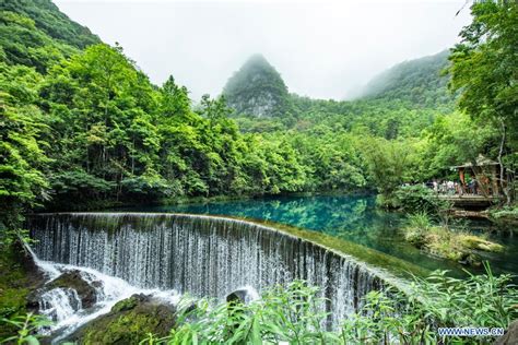 View of Xiaoqikong scenic spot in Libo County, Guizhou - Xinhua ...