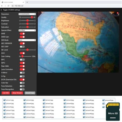 ESP32 CAM Arduino Kits Monitor Snapshot Face Detection Recognition WiFi ...