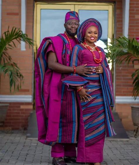 Magenta and Multi Colour Nigerian Traditional Outfits. Aso Oke for ...