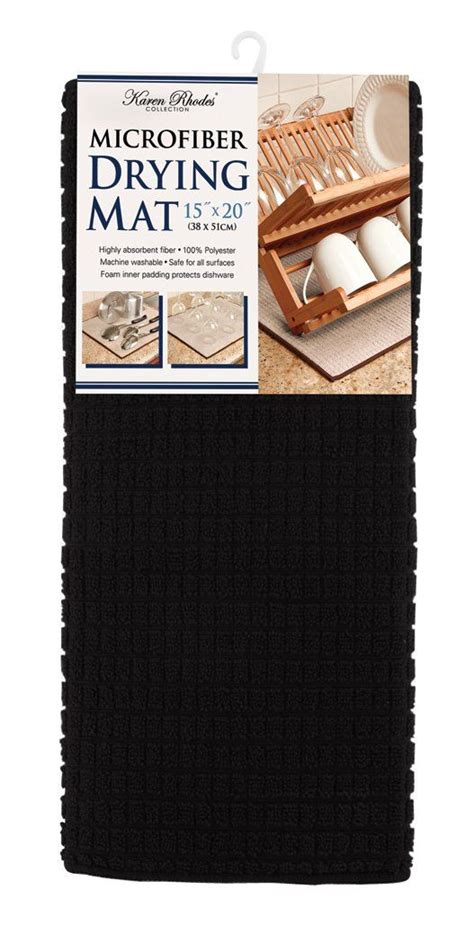 Amazon.com: 15x20 Microfiber Dish Drying Mat (Black): Kitchen Counter ...