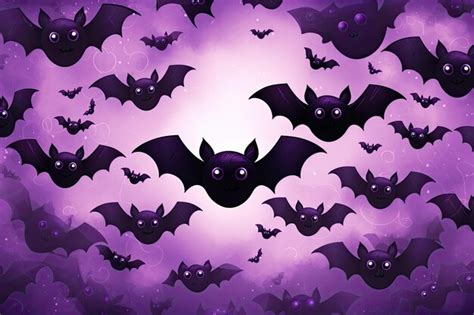 Premium AI Image | cute bat simple halloween purple and black generative ai