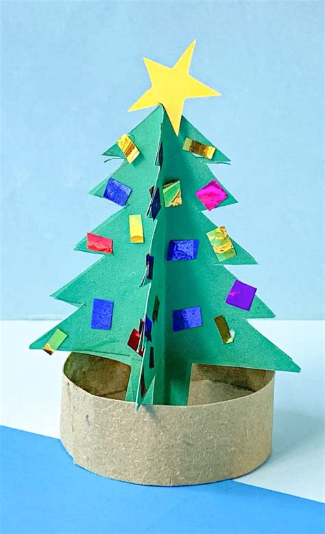 3D Paper Chrsistmas Tree - Easy Kids Christmas Craft