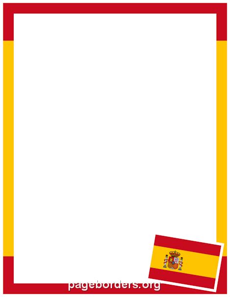 Printable Spanish flag border. Use the border in Microsoft Word or ...