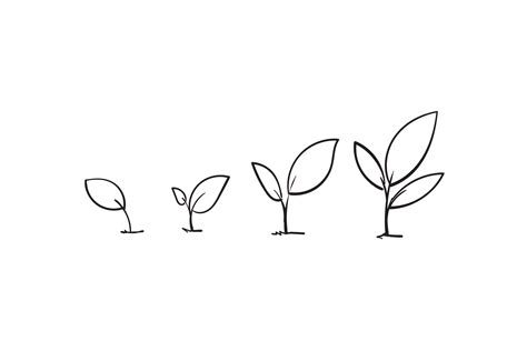 Doodle Line Art Growing Sprout Plant Graphic by GwensGraphicstudio ...