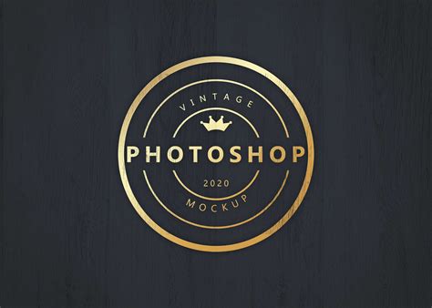 Free Circle Gold Logo Mockup | Free PSD Freebies Mockup