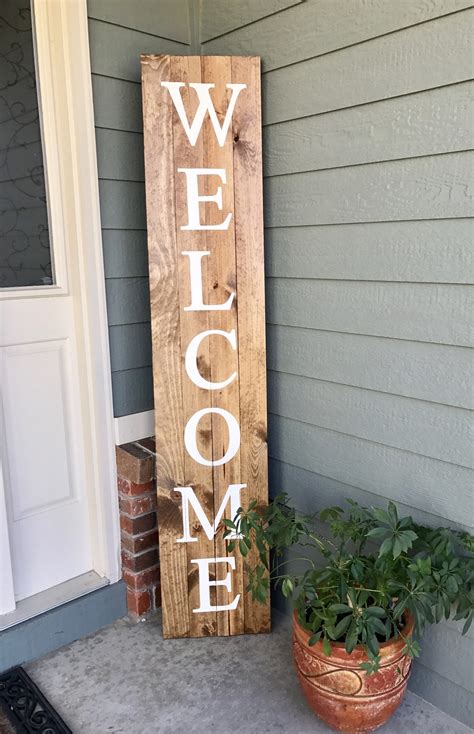 DIY Front Proch Decor Style with Rustic Welcome Board and Large Clay ...