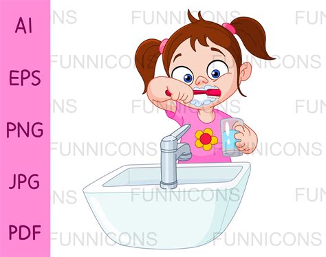 Brush Teeth Clipart Girl