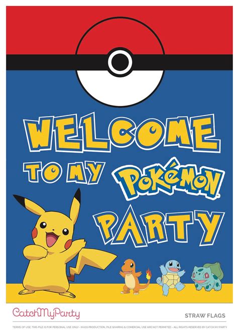 Pokemon Party Invites Printable