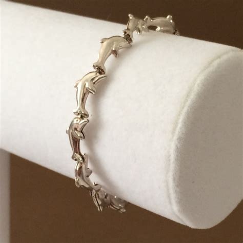 Sterling Silver Dolphin Bracelet 7 1/4 by CJsJewelryShoppe on Etsy