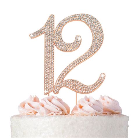 12 Birthday Cake Topper ROSE GOLD Number Twelve Cake Topper | Etsy