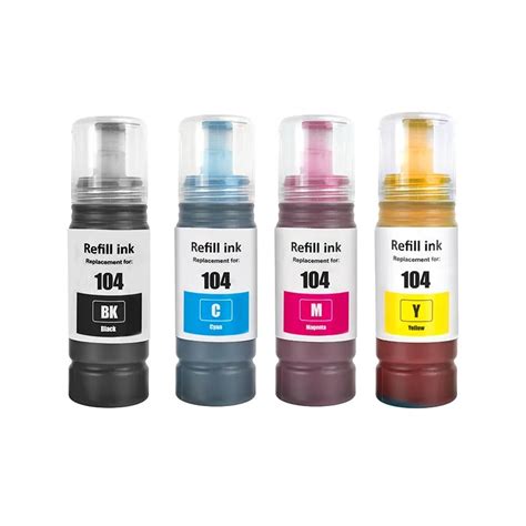 104 Premium Refill Ink for Epson 104 Ecotank ET-2726 ET-2810 ET-2811 ET ...