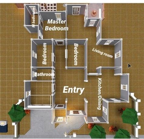 Bloxburg house layout. (Not Mine) House Floor Design, Sims House Design ...