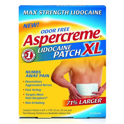 Aspercreme Lidocaine Max Strength XL Patch (3 Ct), Odor Free - Walmart ...