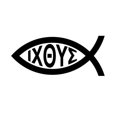 Ichthus Greek Fish (Christian Symbol) Vinyl Sticker – Blunt.One