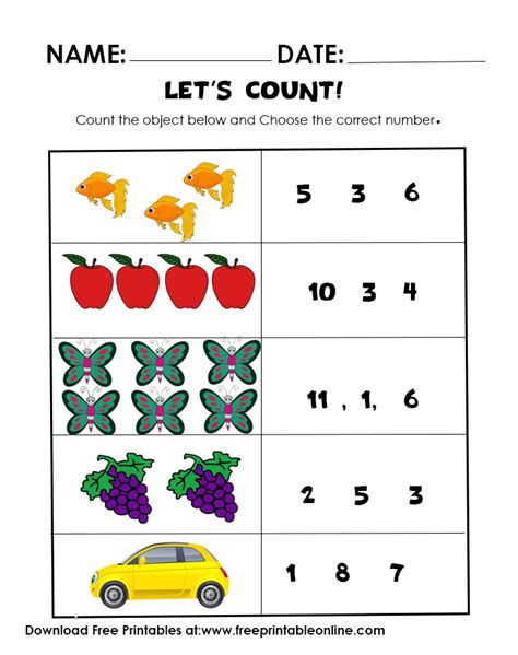 Free Printable Counting Worksheets Free Printable - Bank2home.com