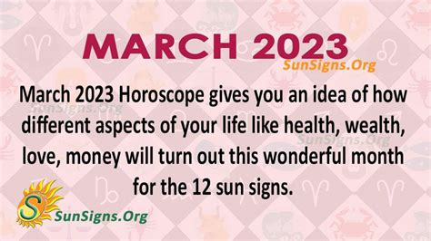 March 2023 Horoscope Predictions For All - SunSigns.Org