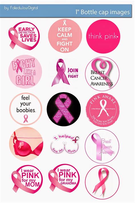 Free Bottle Cap Images: Breast Cancer pink ribbon Awareness free bottle ...