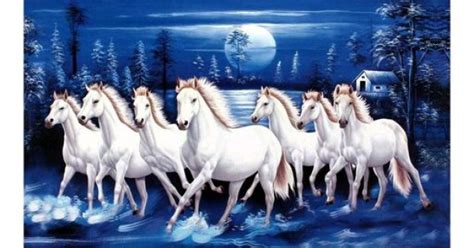 Seven Horse running at night Self Adesive Wallpaper