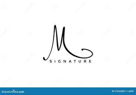 Simply Minimalist Initial M Signature Stock Illustration - Illustration ...