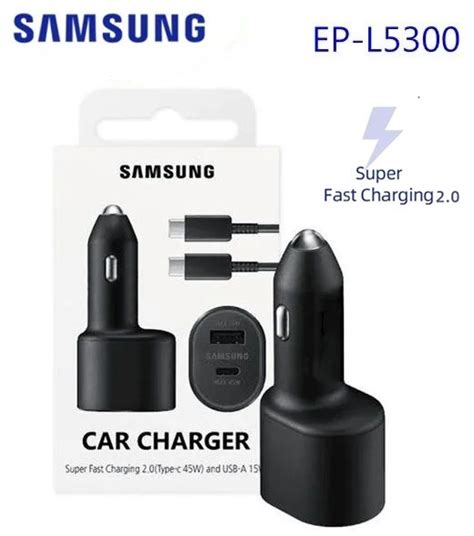 Original Samsung 45W&15W Dual Port Super Fast Car Charger PD 3.0 Fast ...