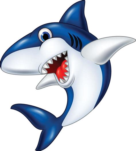 Cartoon smiling shark 8078655 Vector Art at Vecteezy