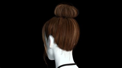 Female Hair Colorable - 3D Model by khaloui