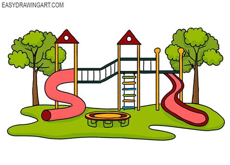 How to Draw a Playground - Easy Drawing Art