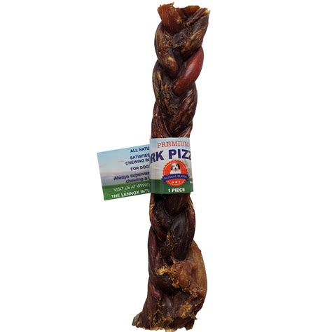 Lennox Rawhide Express Premium Pork Braided Pizzle 6" 100% Natural ...