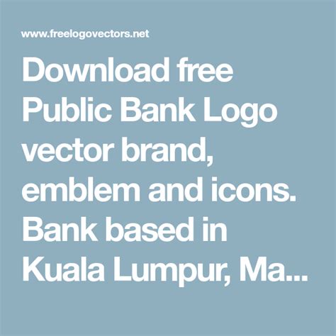 Download free Public Bank Logo vector brand, emblem and icons. Bank ...