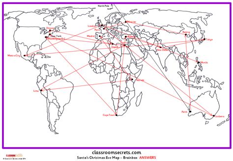 Santa's Christmas Eve Map - Classroom Secrets | Classroom Secrets