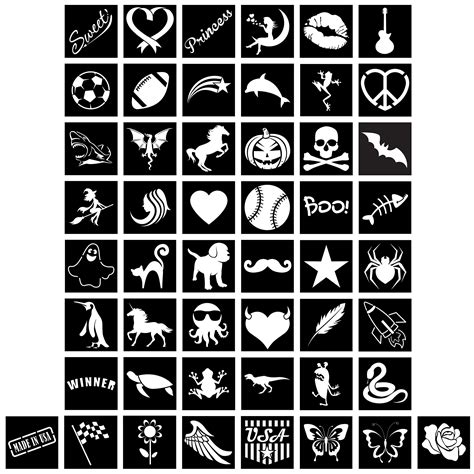 Buy Glitter Tattoo Stencils by Custom Body Art 150-Piece Master Glitter ...