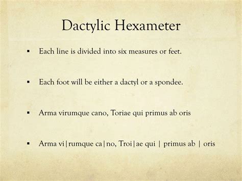 PPT - Dactylic Hexameter: The Epic Meter PowerPoint Presentation, free ...