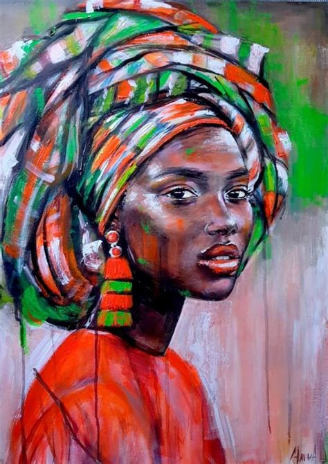 African Woman Painting | African women painting, African women art ...