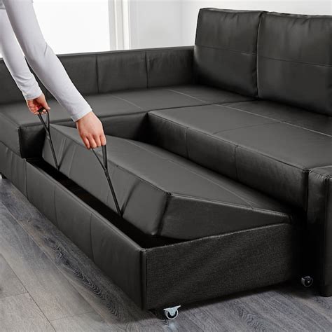 FRIHETEN corner sofa-bed with storage, Bomstad black - IKEA