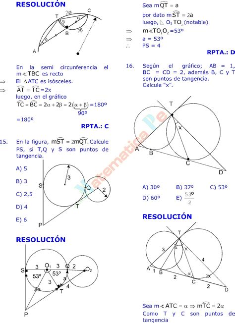 Angulos En La Circunferencia Ejercicios De Geometria De Sexto De ...