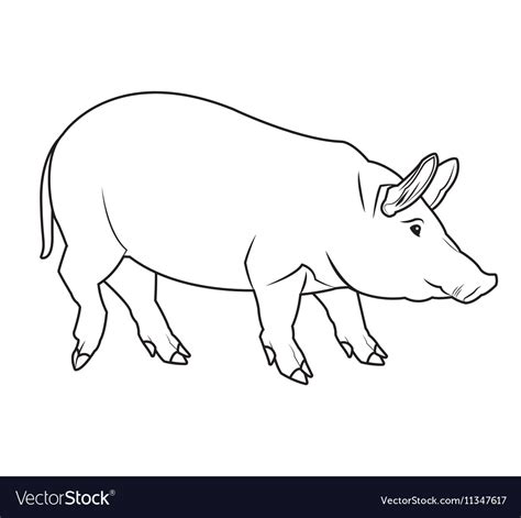 Black and white pig design Royalty Free Vector Image