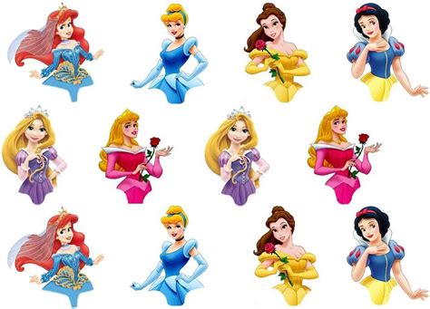 24 Disney Princess Edible Cupcake/Fairy Cake Toppers * * TOP TOPPER ...