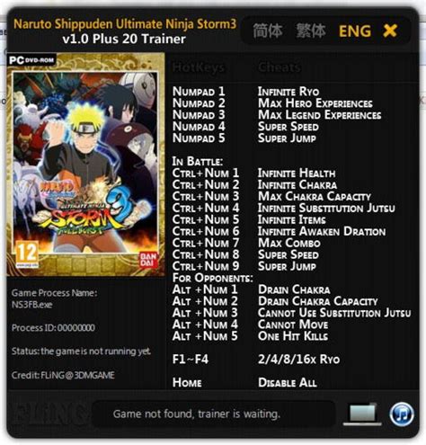 Naruto Shippuden: Ultimate Ninja Storm 3 Trainer +20 v1.0 FLiNG ...