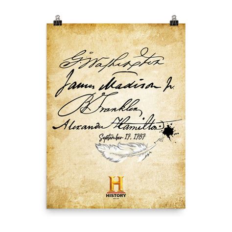 Founding Fathers U.S. Constitution Signatures Canvas Poster | History Store