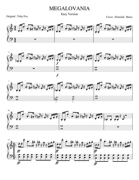 MEGALOVANIA Easy Mode Sheet music for Piano (Solo) | Musescore.com